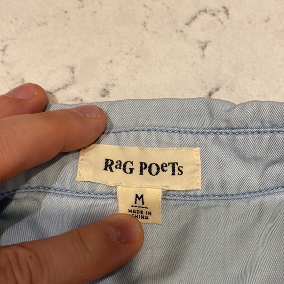 Rag Poet | denim sleeveless blouse, light blue, Sz M - Picture 5 of 6